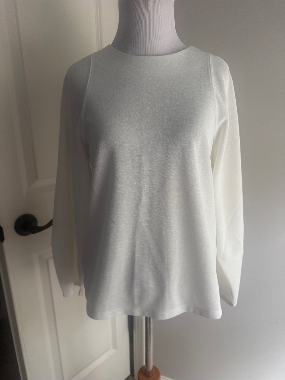 Banana Republic White Long-Sleeve Crewneck Tunic, sz XS